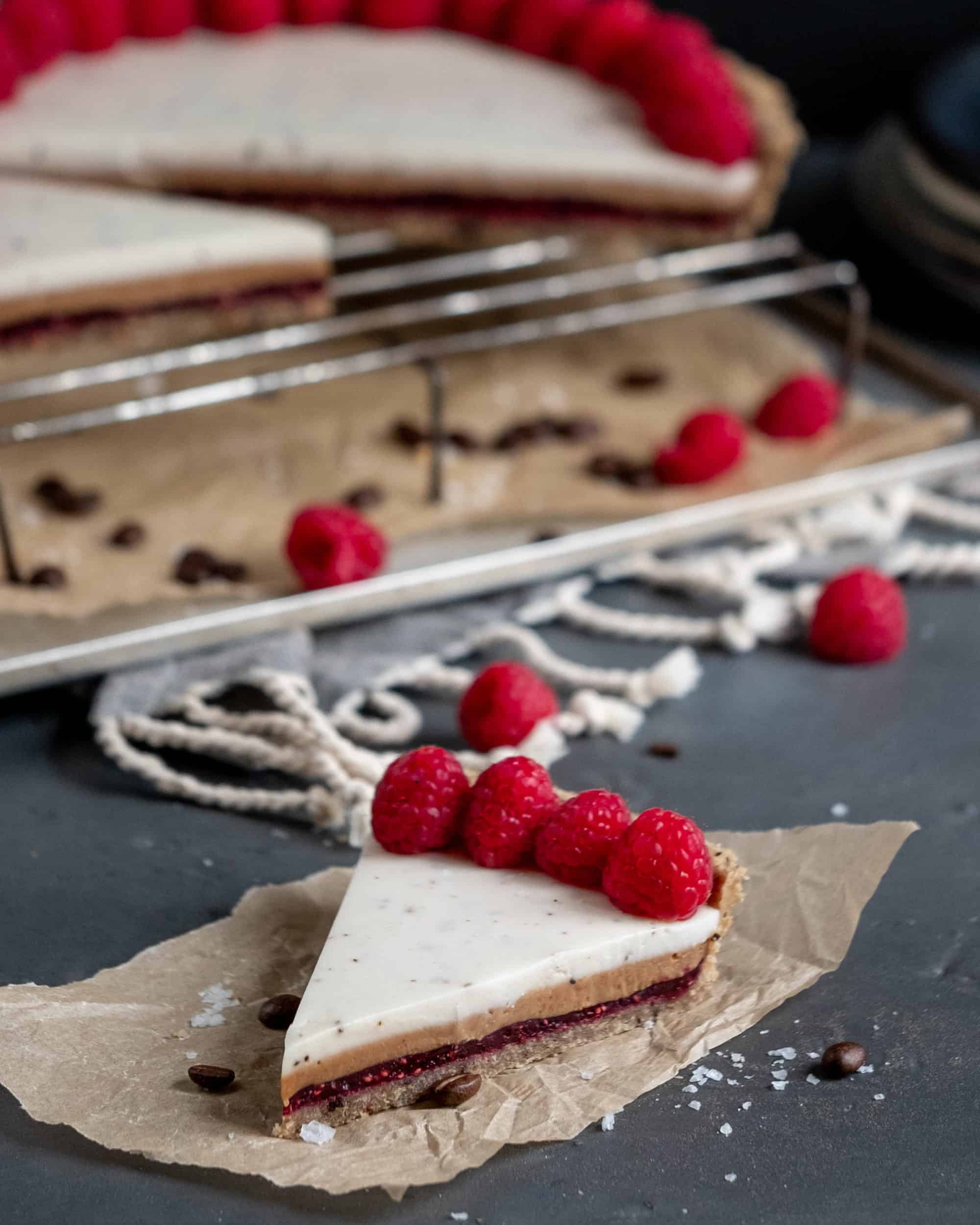 Salted Caramel Tart with Raspberry and Coffee - Amy Levin